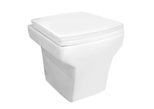 Floor mounted toilet without tank